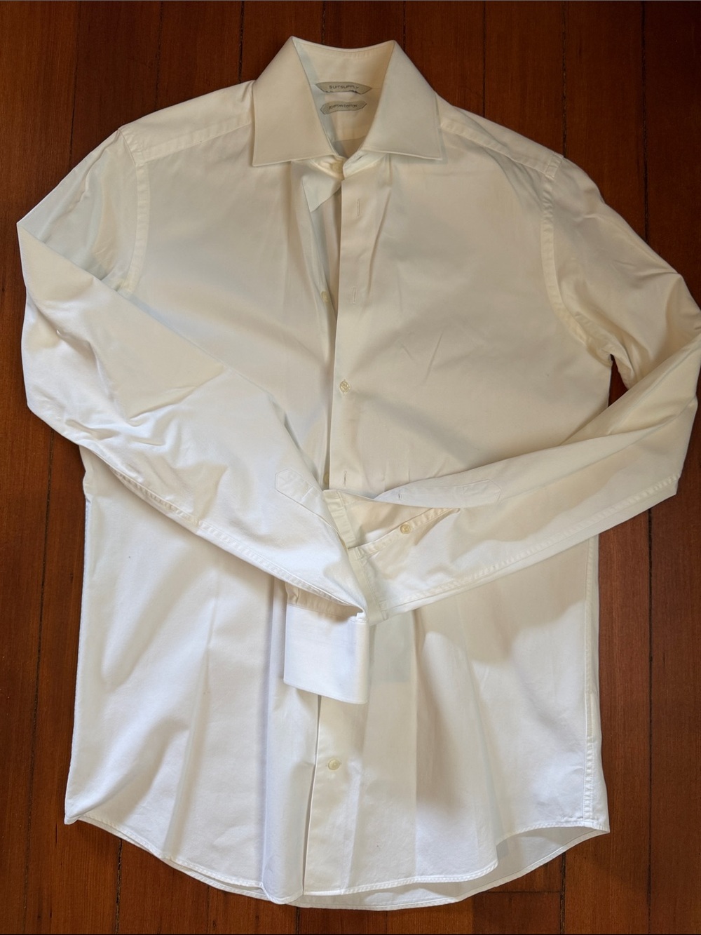 Suitsupply White Men's Dress Shirt - Spread Collar (40-7 15 3/4L)